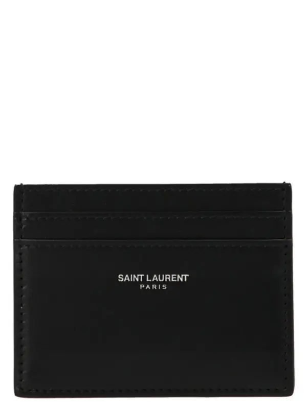 Logo card holder SAINT LAURENT Black