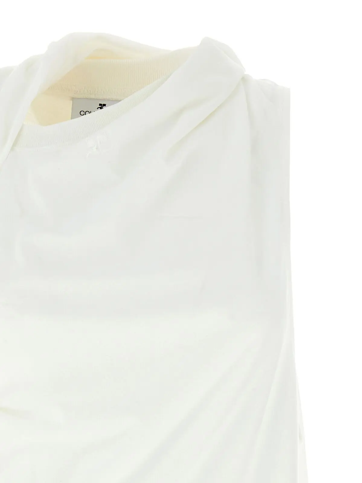 Футболка Courreges Asymetrique Off The Shoulder Біла 3 'Asymetrique Off The Shoulder' T-shirt Woman COURREGES White