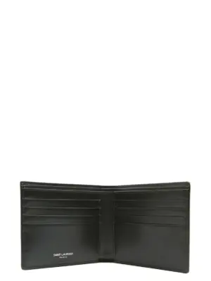 Logo wallet Man SAINT LAURENT Black