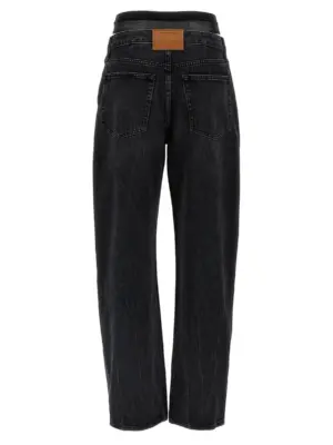 'Slit Hem Prestyle Hotfix Mesh Undie' jeans 4DC4244475015 DENIM X ALEXANDER WANG Black