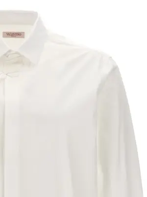 Valentino shirt with flower patch Man VALENTINO GARAVANI White