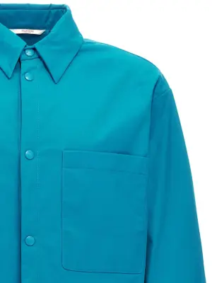Valentino nylon shirt jacket Man VALENTINO GARAVANI Light Blue
