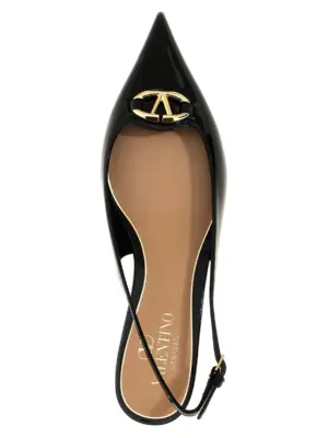 Valentino Garavani 'Vlogo Moon' slingbacks 100% calf leather (Bos Taurus) VALENTINO GARAVANI Black