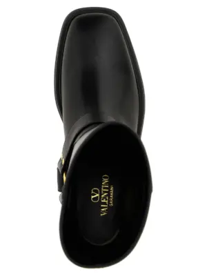 Valentino Garavani 'VLogo Signature' ankle boots 100% calfskin leather (Bos Taurus) VALENTINO GARAVANI Black