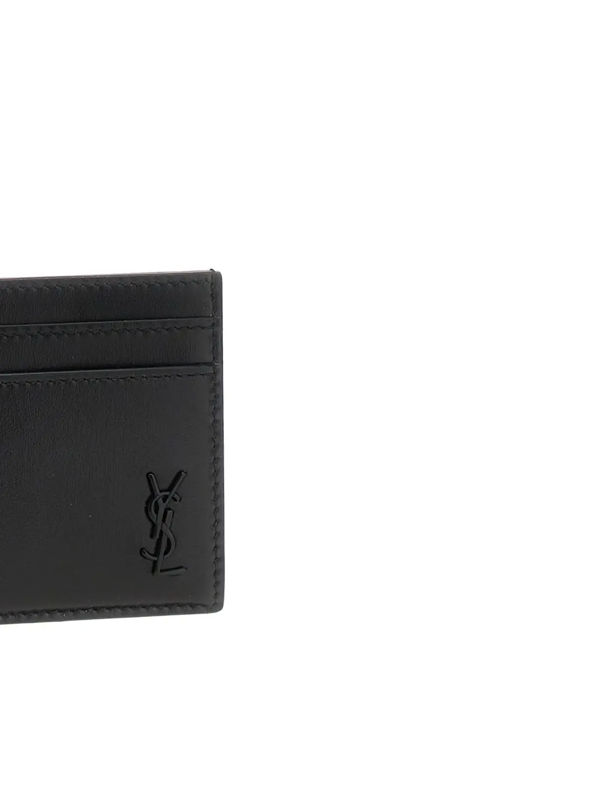 Візитниця Saint Laurent шкіряна з логотипом Чорна 3 Logo leather cardholder Man SAINT LAURENT Black
