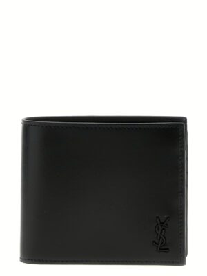 Logo leather wallet SAINT LAURENT Black