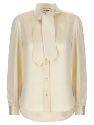 Lavalliere silk shirt SAINT LAURENT White