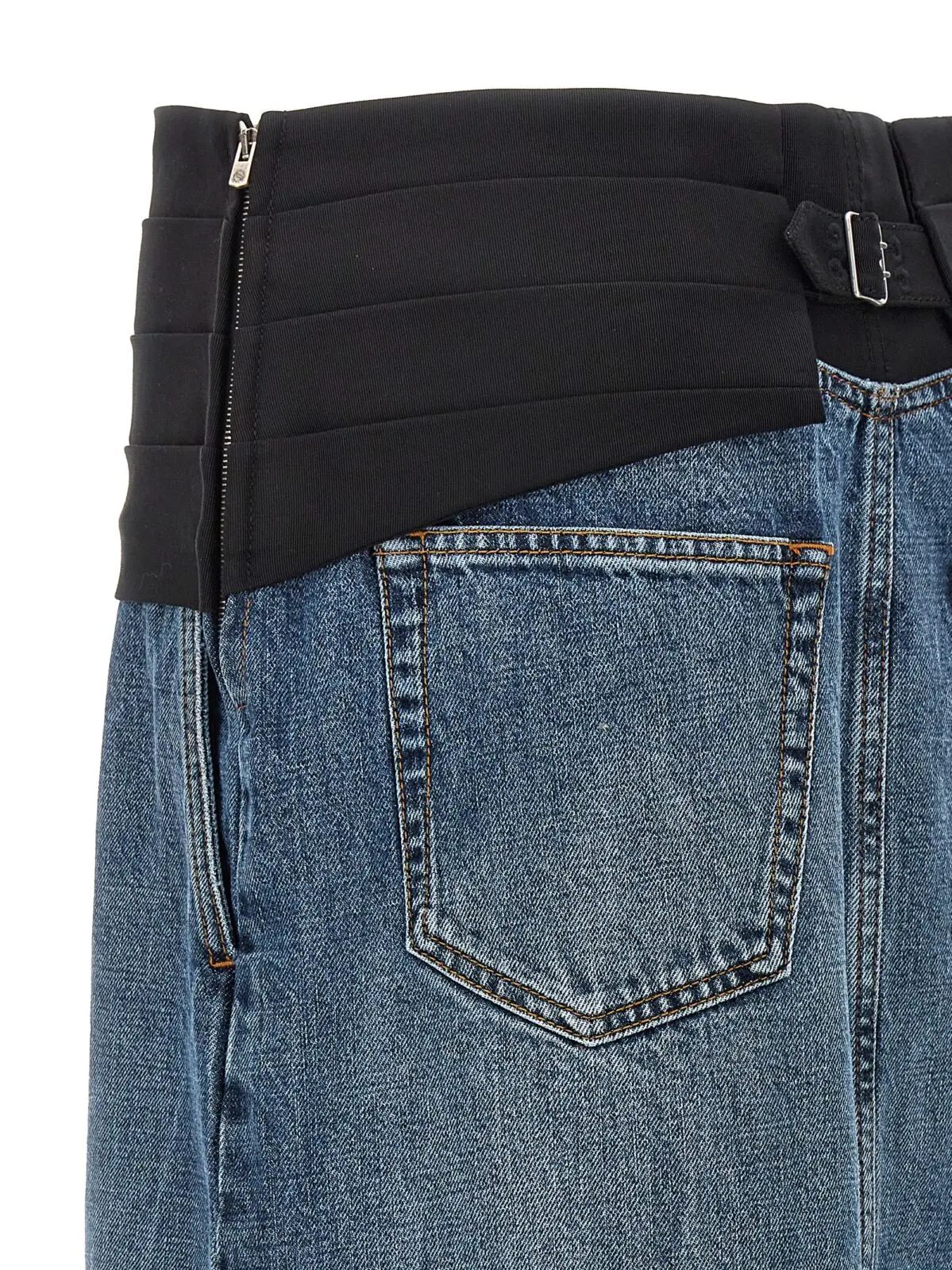 Спідниця смокінг Stella Mccartney Синя 4 Tuxedo band skirt 100% cotton STELLA MCCARTNEY Blue