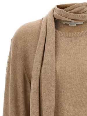 Scarf detail sweater Woman STELLA MCCARTNEY Beige