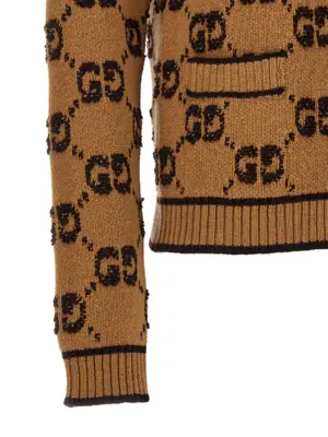 GG tweed bouclè cardigan 100% wool GUCCI Beige