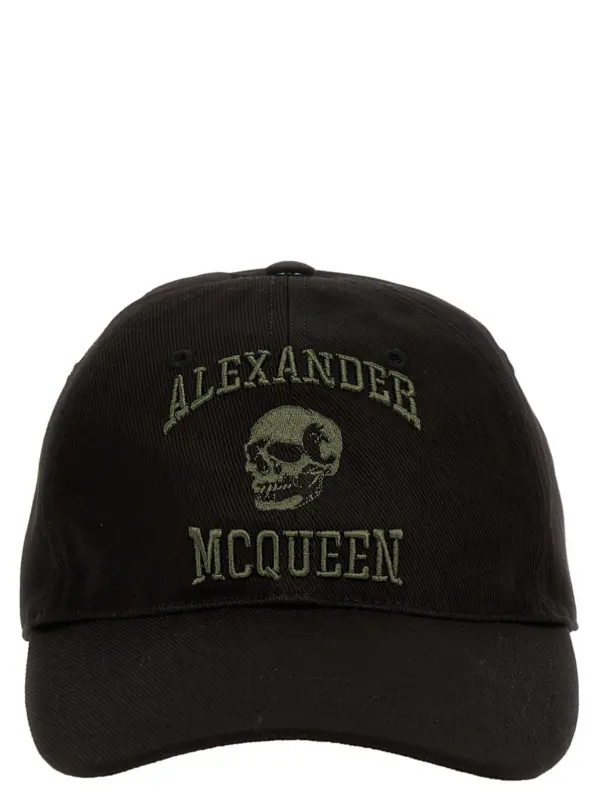 'Varsity Skull' cap ALEXANDER MCQUEEN Black