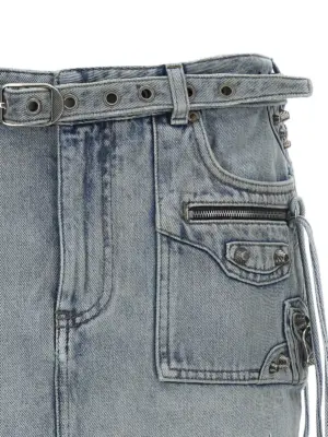 'Cagole Mini' skirt Woman BALENCIAGA Light Blue