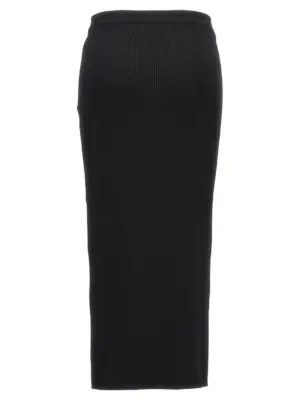 Ribbed midi skirt 768608Q1A651000 MCQUEEN Black