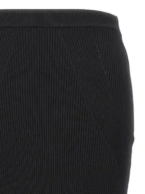 Ribbed midi skirt Woman MCQUEEN Black