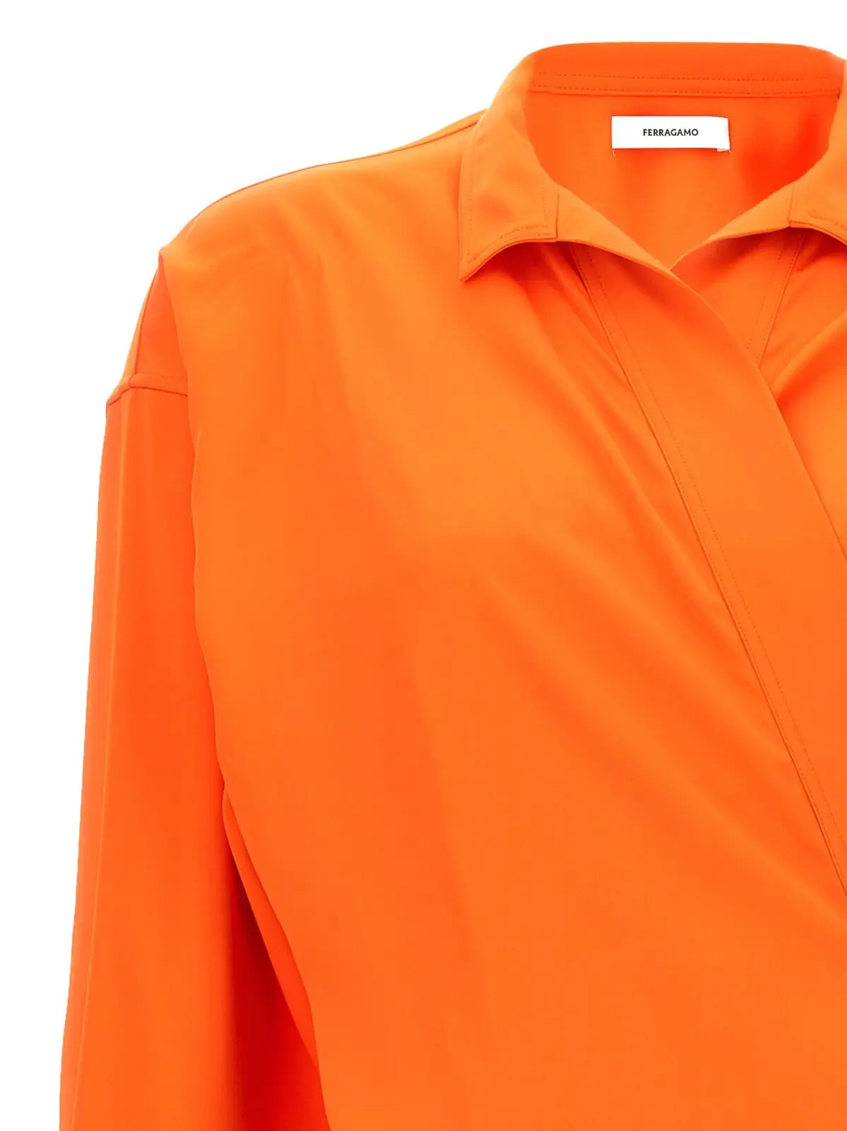 Сорочка Satin asymmetric Ferragamo Оранжевий 3 Satin asymmetric shirt Woman FERRAGAMO Orange