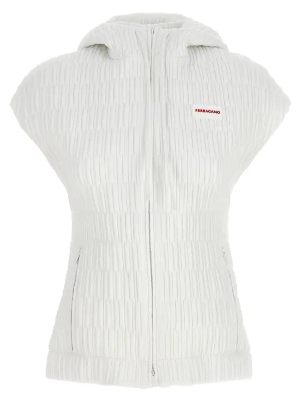 Hooded vest FERRAGAMO White