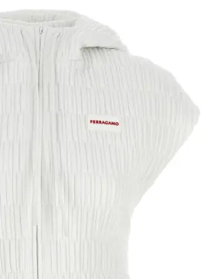 Hooded vest Woman FERRAGAMO White