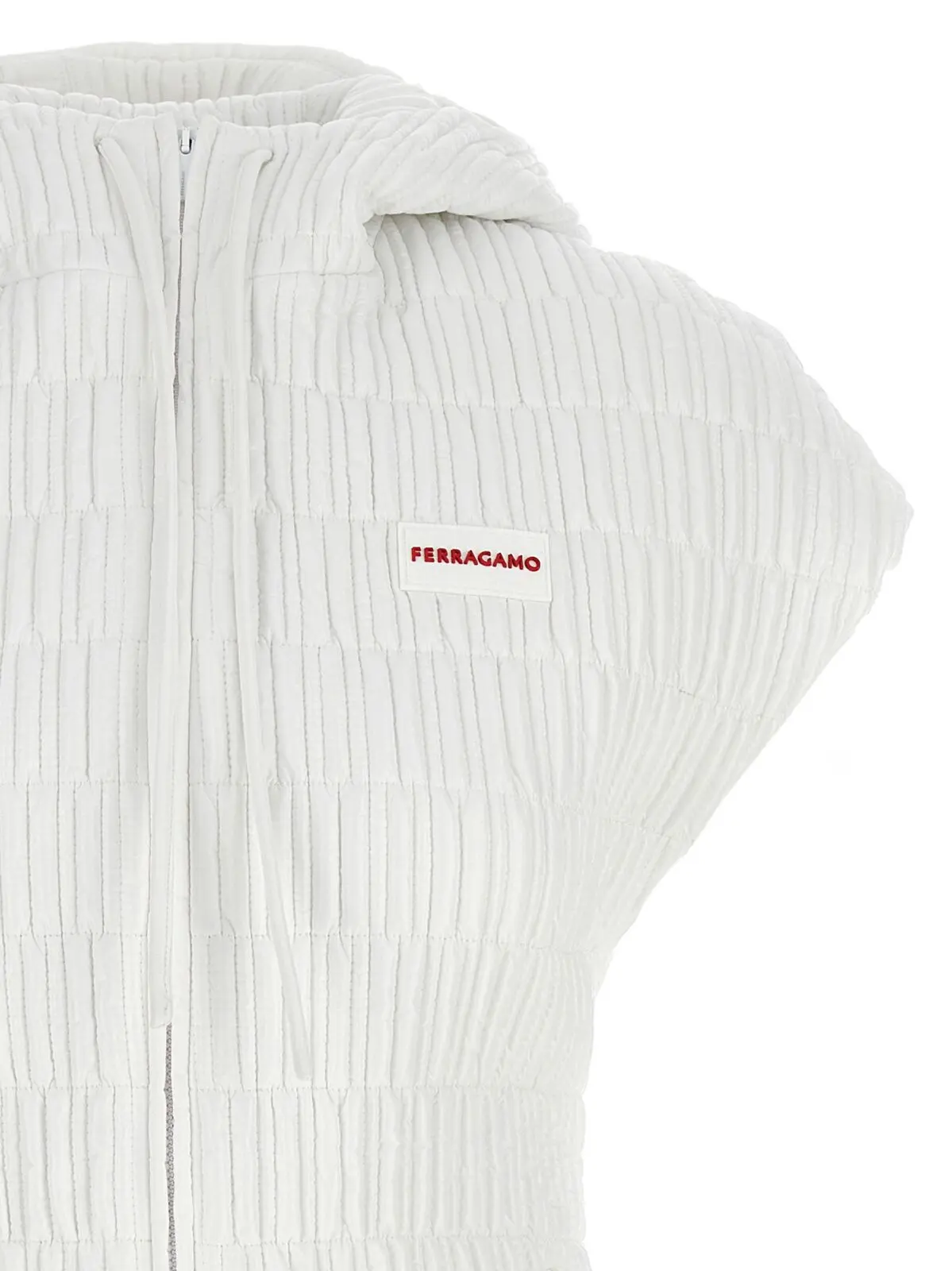 Жилет Hooded Ferragamo Білий 3 Hooded vest Woman FERRAGAMO White