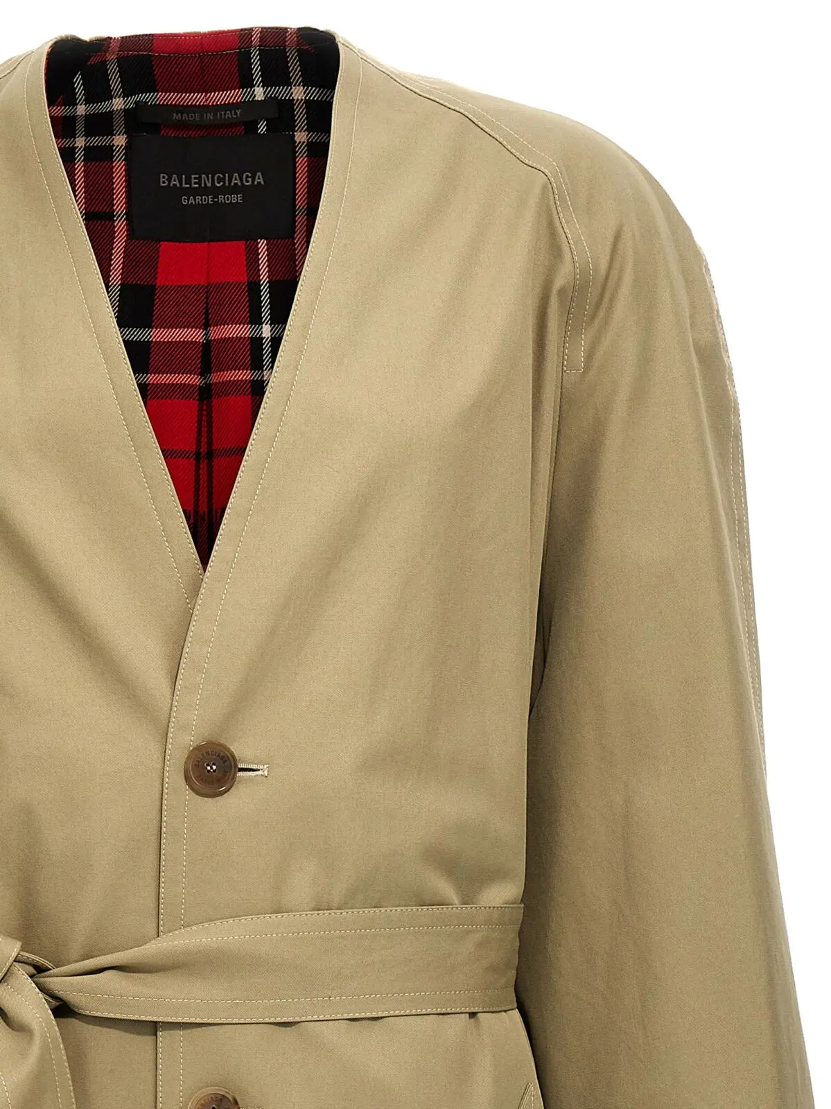 Тренч Balenciaga Check lining oversize Бежевий 3 Check lining oversize trench coat Unisex BALENCIAGA Beige
