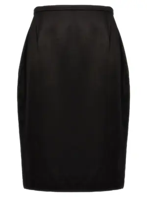 Satin skirt SAINT LAURENT Black