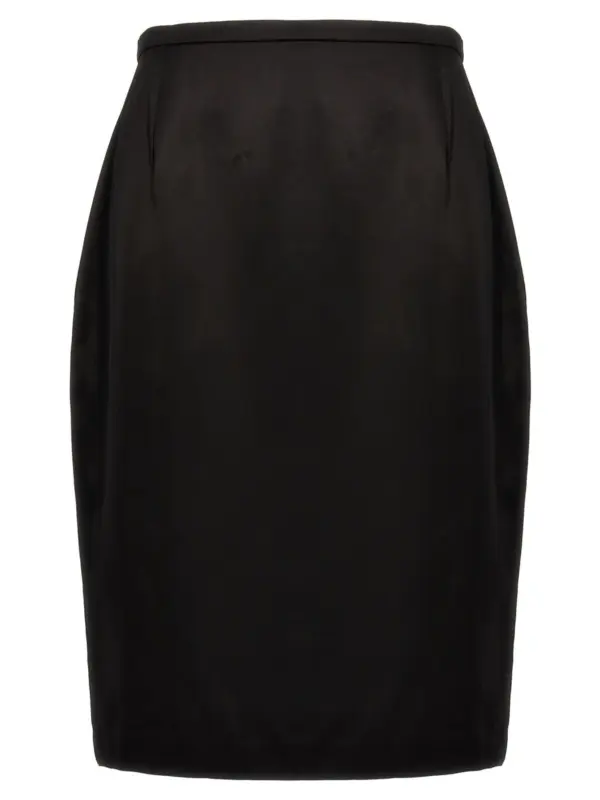 Satin skirt SAINT LAURENT Black