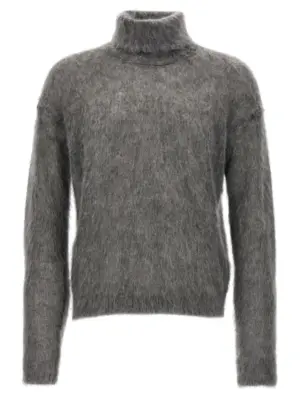Mohair turtleneck sweater SAINT LAURENT Gray