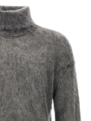 Mohair turtleneck sweater Man SAINT LAURENT Gray