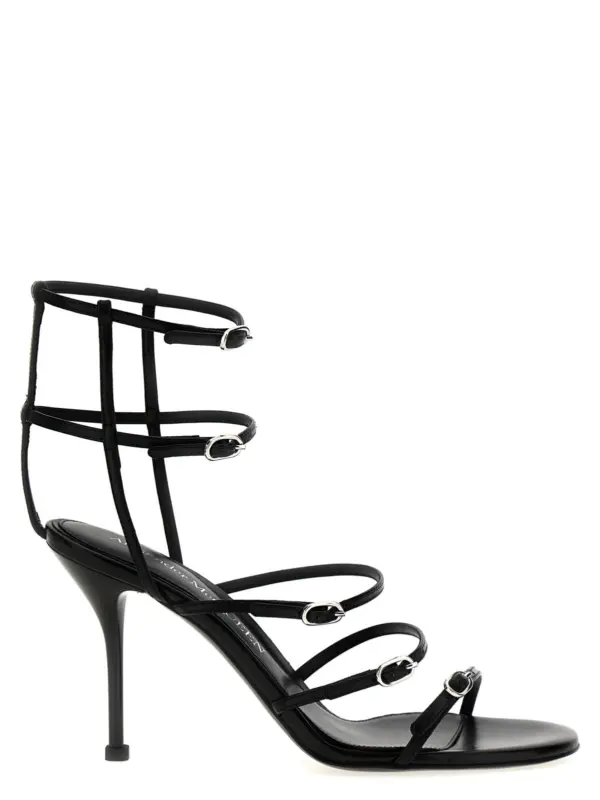 Strap leather sandals ALEXANDER MCQUEEN Black