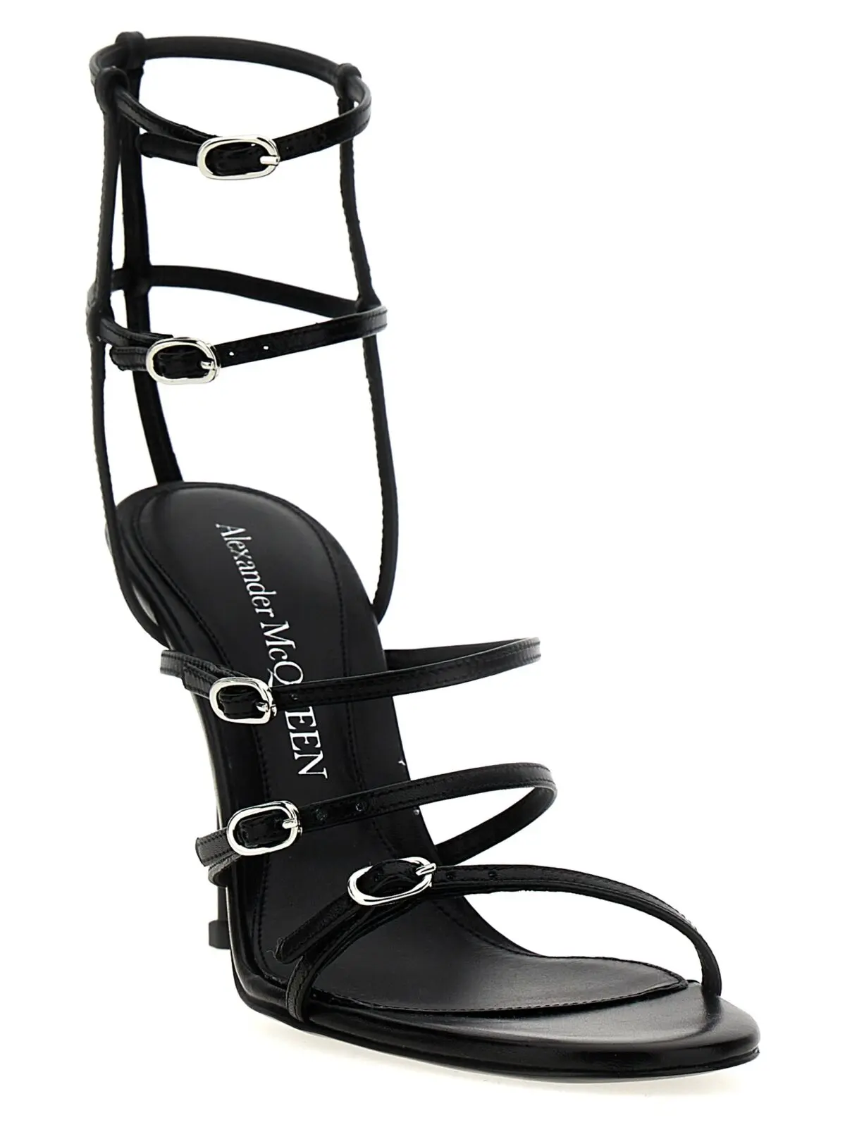Шкіряні сандалі Strap Alexander Mcqueen 2 Strap leather sandals 780741WIEX01000 ALEXANDER MCQUEEN Black