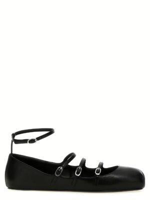 Leather strap ballet flats MCQUEEN Black