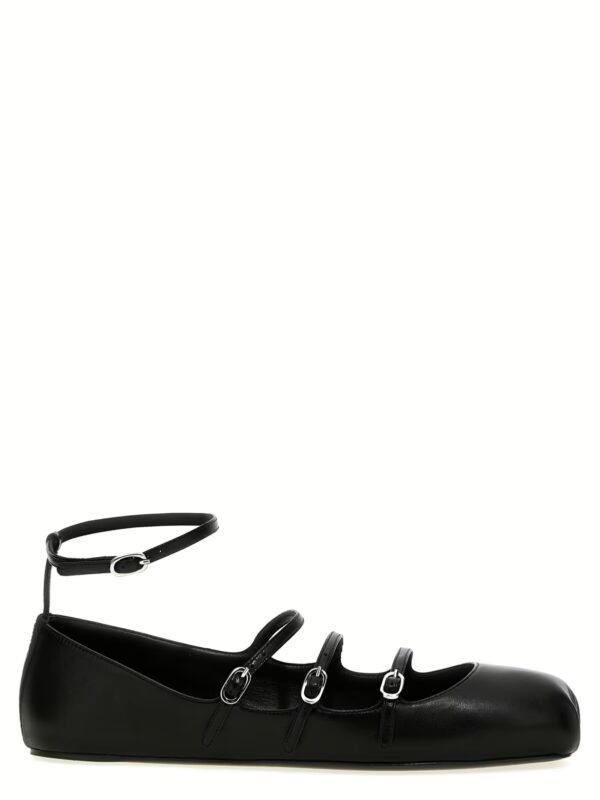 Leather strap ballet flats MCQUEEN Black
