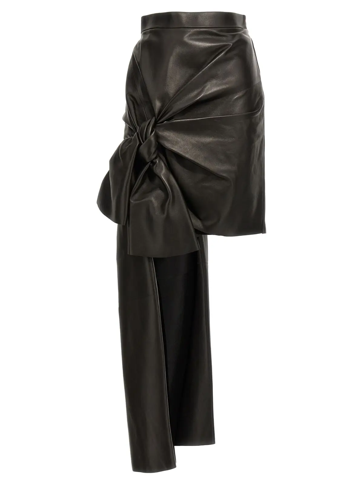 Спідниця Maxi bow leather Alexander Mcqueen Чорний 1 Maxi bow leather skirt ALEXANDER MCQUEEN Black
