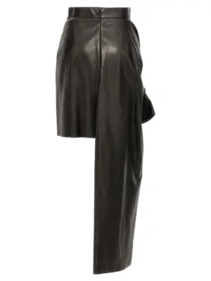 Maxi bow leather skirt 780910Q5AL11000 ALEXANDER MCQUEEN Black