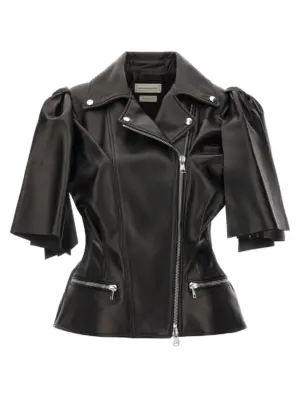 'Bow knot' biker vest ALEXANDER MCQUEEN Black