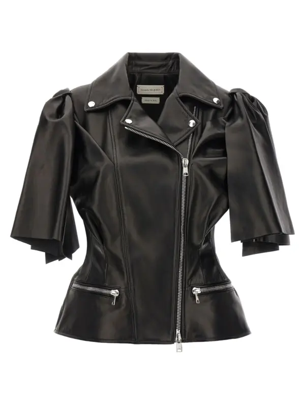 'Bow knot' biker vest ALEXANDER MCQUEEN Black