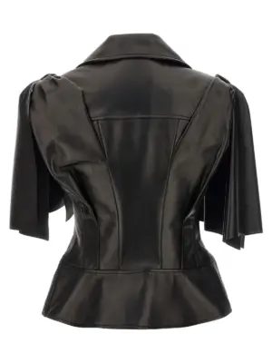 'Bow knot' biker vest Woman ALEXANDER MCQUEEN Black
