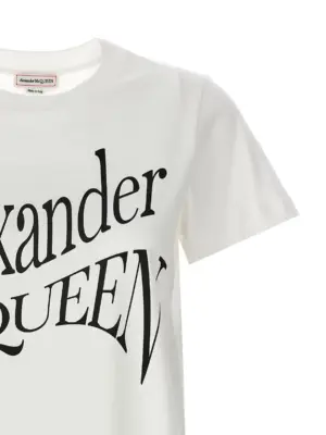 Logo print t-shirt Woman MCQUEEN White/Black