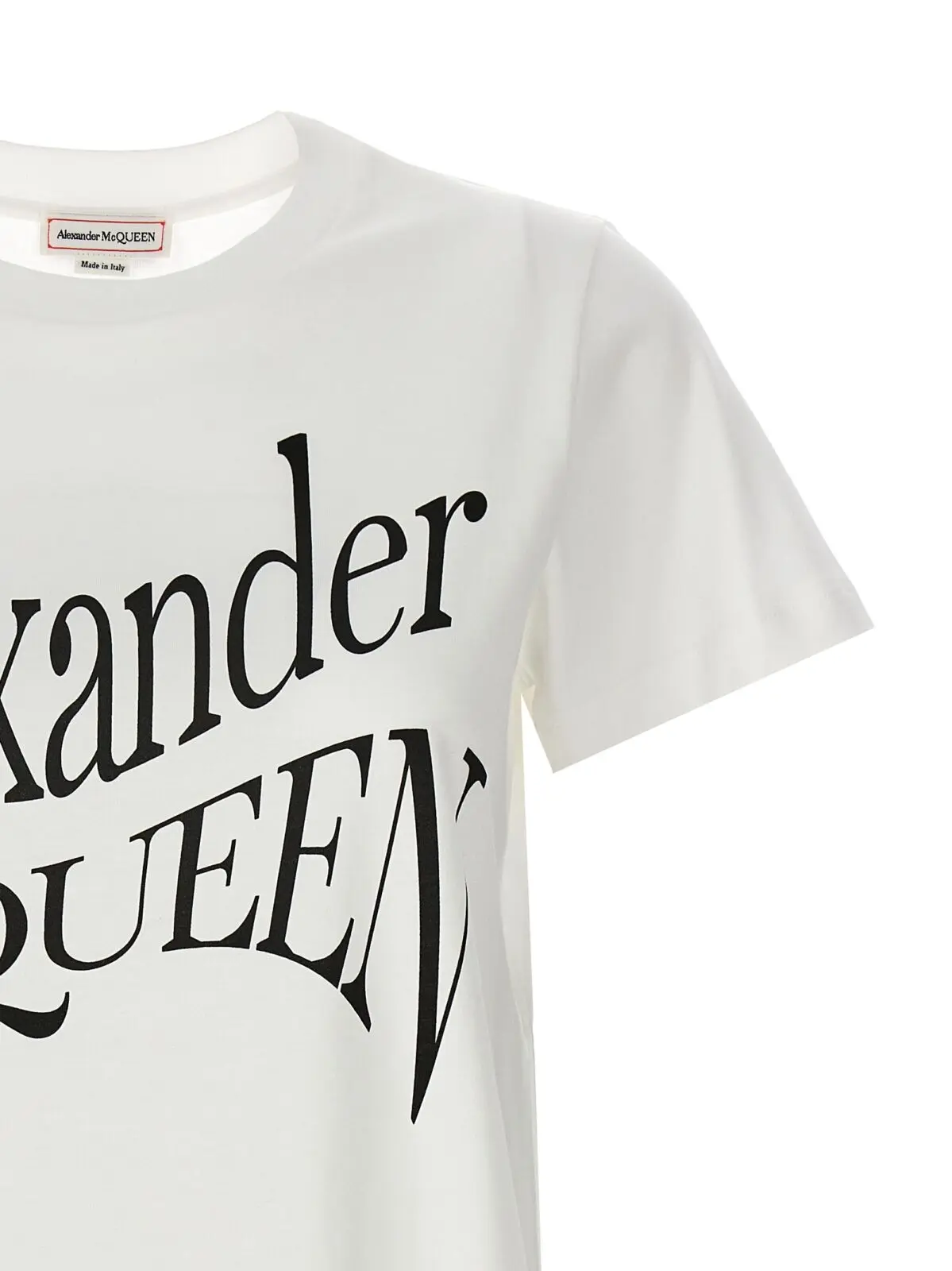 Футболка з логотипом Alexander Mcqueen 3 Logo print t-shirt Woman MCQUEEN White/Black
