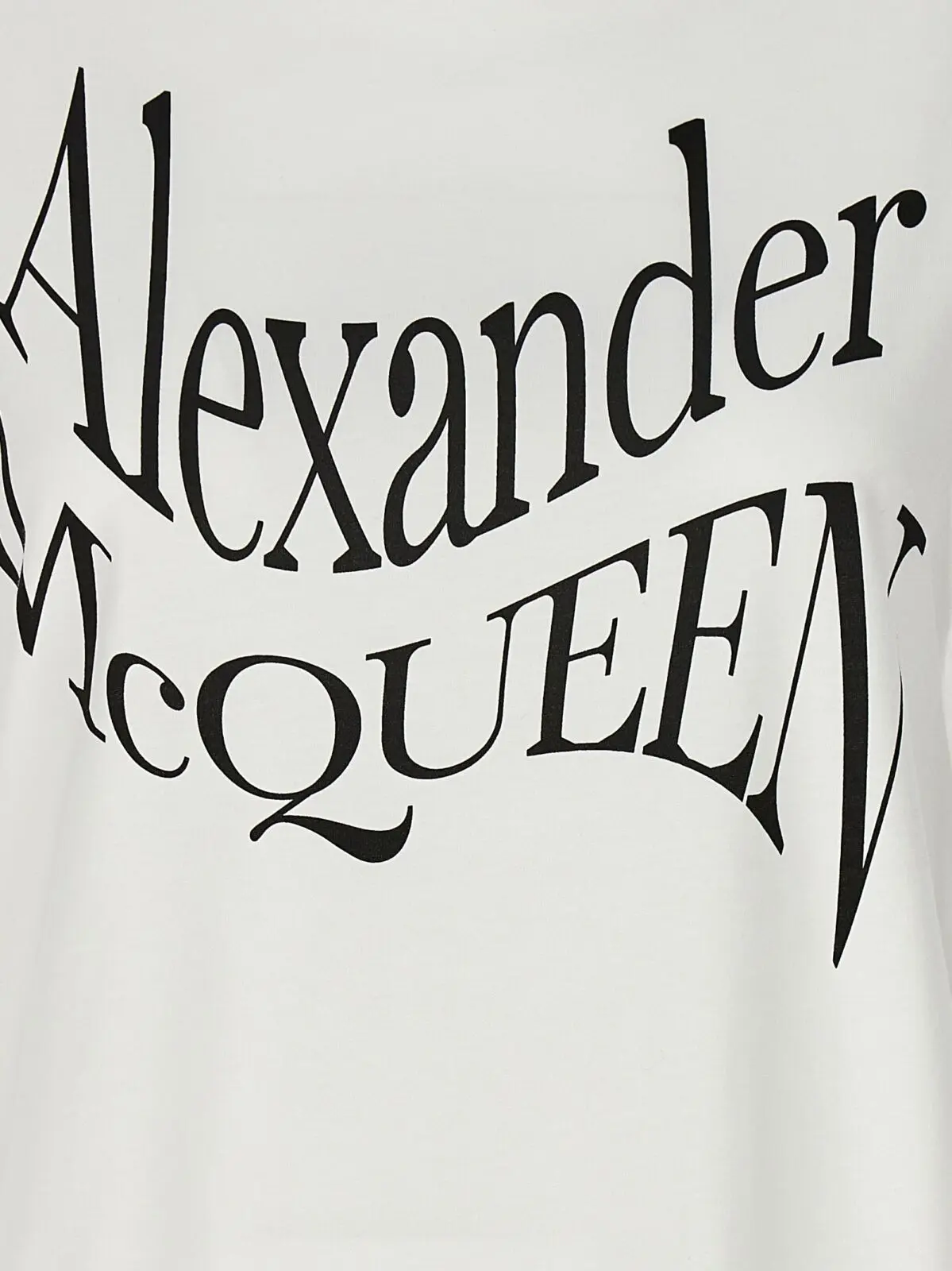 Футболка з логотипом Alexander Mcqueen 4 Logo print t-shirt 100% cotton MCQUEEN White/Black