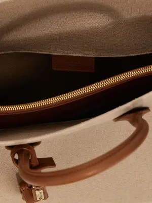 'Sac De Jour' large handbag 100% cotton SAINT LAURENT Beige