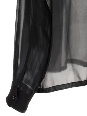 Silk muslin shirt 100% silk SAINT LAURENT Black