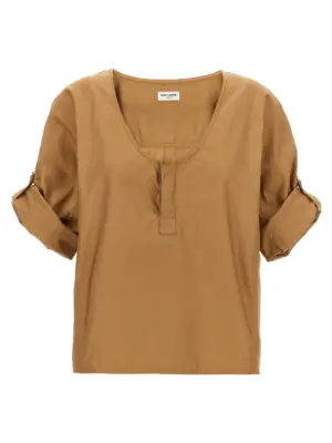 Twill blouse SAINT LAURENT Beige