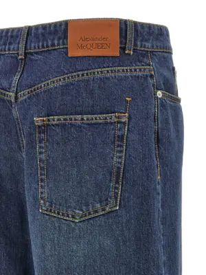 Denim jeans 100% cotton MCQUEEN Blue