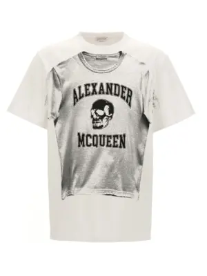 Logo print T-shirt MCQUEEN White/Black