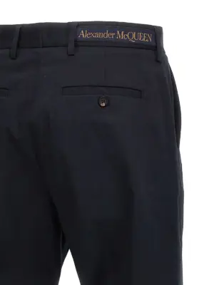 'Camera Strap Chino' trousers 100% cotton ALEXANDER MCQUEEN Blue