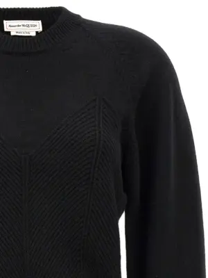 'Chevron Corset' sweater Woman ALEXANDER MCQUEEN Black