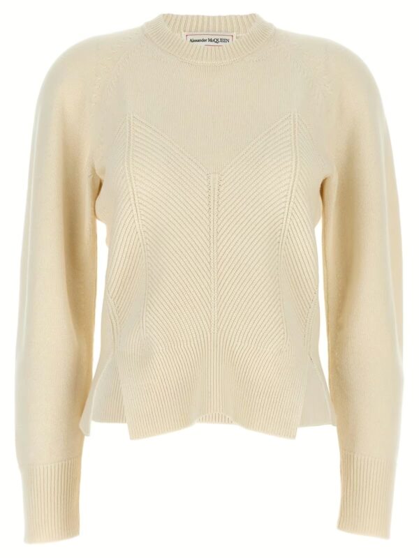 'Chevron Corset' sweater MCQUEEN White