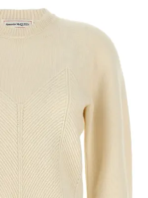 'Chevron Corset' sweater Woman MCQUEEN White