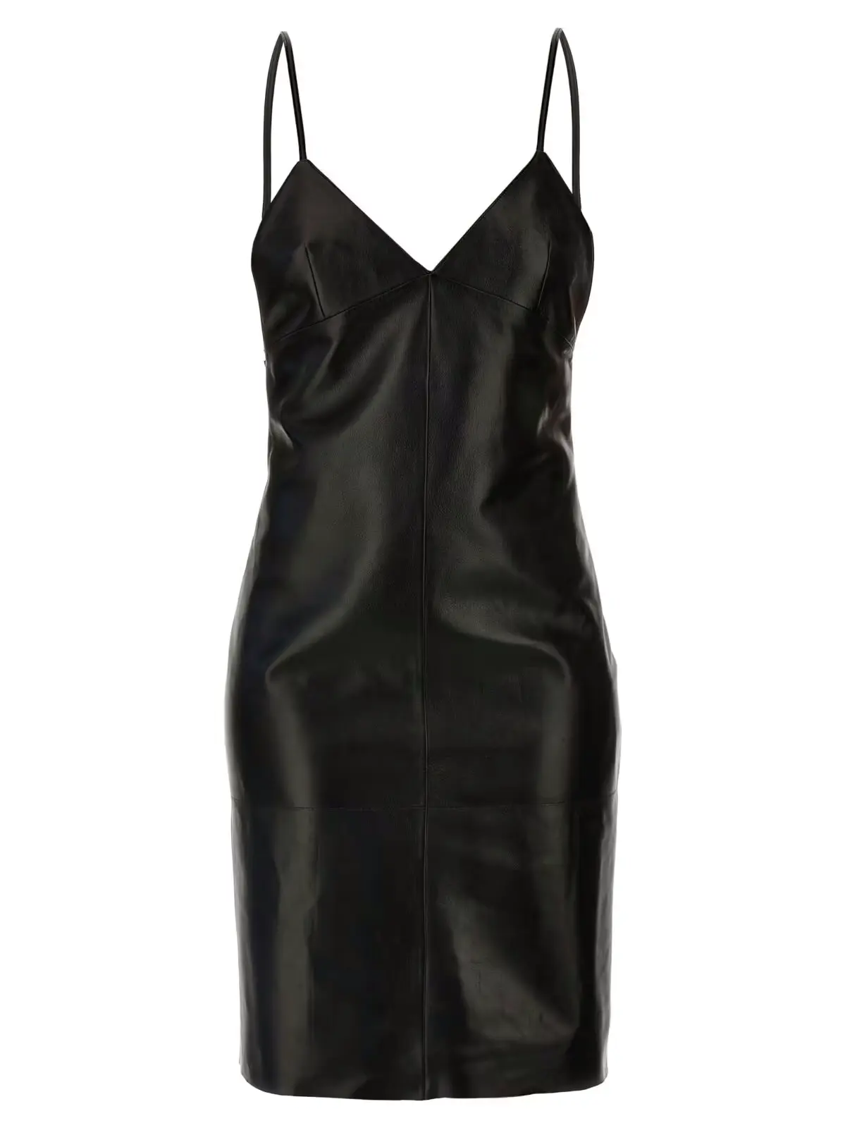 Шкіряна сукня-комбінація Saint Laurent Чорна 1 Leather slip dress SAINT LAURENT Black