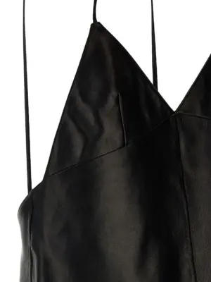 Leather slip dress 100% lamb leather SAINT LAURENT Black